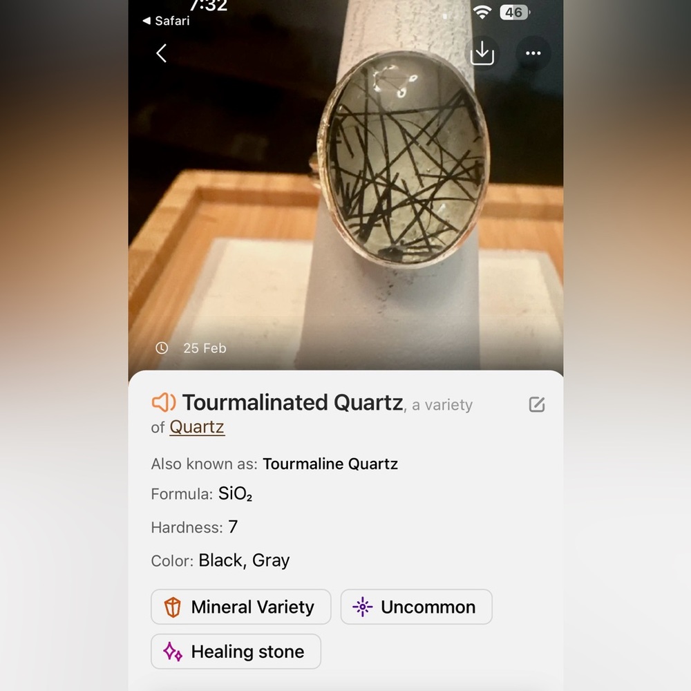 Tourmalinated Quartz Ring - image 6